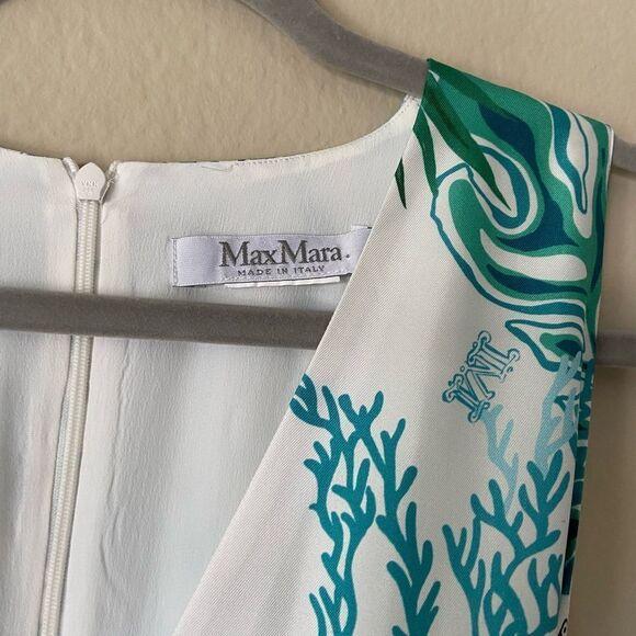 Max Mara Kabala Floral Silk Jumpsuit White Green Turquoise Size S - Picture 14 of 14